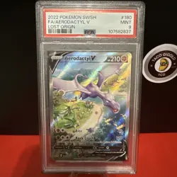 2022 Pokemon Lost Origin AERODACTYL V Alt Art #180 PSA 9 MINT SWSH Full Art 🌋 - Image 2