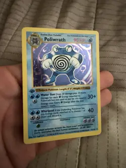 Poliwrath 013/102 Base Set (Shadowless) Holo Pokemon Card GRADEABLE COPY - Image 1