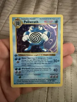 Poliwrath 013/102 Base Set (Shadowless) Holo Pokemon Card GRADEABLE COPY - Image 2
