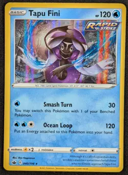 Tapu Fini 2021 Chilling Reign Holo Rare Pokemon Card 040/198 (NM) - Image 1