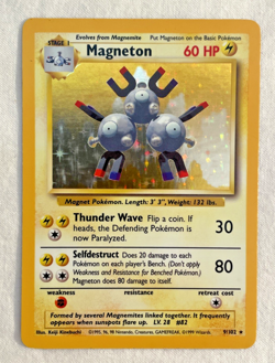 1x Magneton 9/102 Base Set Holo Rare Pokemon Card NM - Image 1