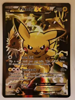 Pikachu EX XY124 Full Art Black Star Pokemon Card - Image 1