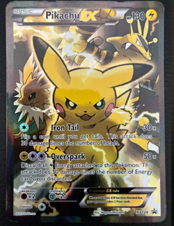 Pikachu EX XY124 Full Art Black Star Pokemon Card - Image 3