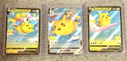 25th anniversary Pokemon Flying Pikachu V, VMAX and Surfing Pikachu V -3 Cards - Image 1