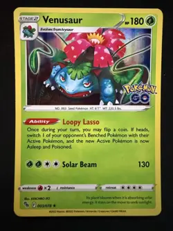 Venusaur 003/078 Pokemon GO Holo Rare NM/M Pokemon TCG Card PSA 10 Contender - Image 1