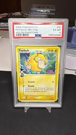 2006 Pokemon Holon Phantoms #81 Psyduck Reverse Holo PSA 6 - Image 1