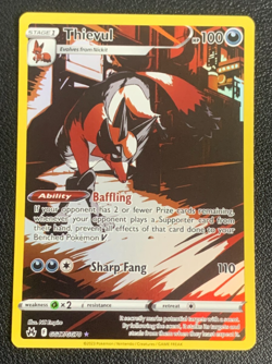 Thievul GG17/GG70 Crown Zenith Galarian Gallery Holo Pokemon TCG Card NM - Image 1