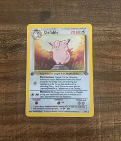 CLEFABLE Pokemon Card - WOTC - 1st Edition - Jungle - 1/64 - HOLO - NM - Image 1