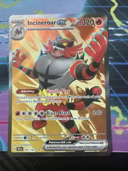 Pokemon TCG Incineroar EX 187/162 Sv05: Temporal Forces Holo Card - Image 1
