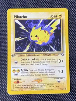 Pikachu 70/111 1st Edition Neo Genesis Common Pokemon Card LP+ - Image 1