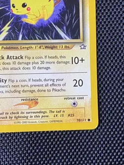 Pikachu 70/111 1st Edition Neo Genesis Common Pokemon Card LP+ - Image 4