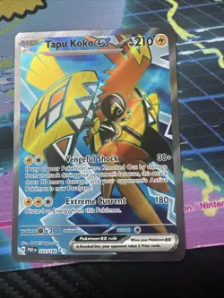Pokemon TCG Tapu Koko EX Holo Card 222/182 Sv04: Paradox Rift - Image 1