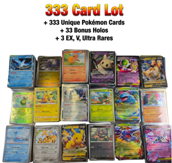 300 Pokemon Card Lot + 30 Holo, Rares, Reverse Foils EX V - Signature Collection - Image 1