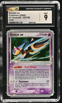CGC 9 MINT Deoxys ex 2005 EX Emerald 93/106 Holo Pokemon Card - Image 1