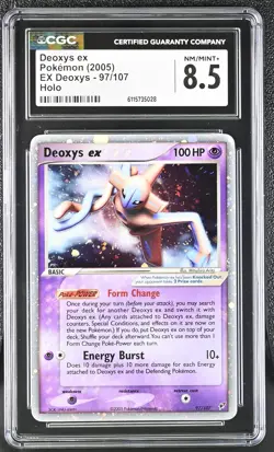 CGC 8.5 Deoxys ex 2005 EX Deoxys 97/107 Holo Pokemon Card - Image 1
