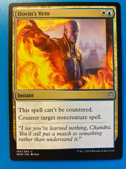 MTG 1x Dovin's Veto # 193 War of the Spark Magic the Gathering Card x1 NM - Image 1