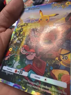 Pokemon Full Art Pikachu CUSTOM ART Card Based Off of TCGP Game. US Based - Image 4