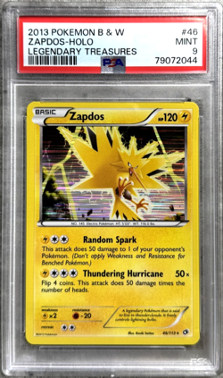 Pokemon Card Zapdos Holo Rare PSA 9 Mint, Legendary Treasures 46/113, 2013 - Image 1