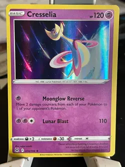 POKEMON CRESSELIA #074/196 RARE HOLOFOIL NM LOST ORIGIN CARD - Image 1