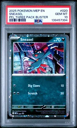 2025 POKEMON MEP EN-ME BLACK STAR PROMO #020 SNEASEL PSA 10 - Image 1