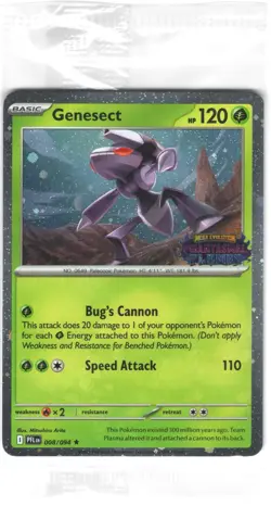Pokemon Genesect 008/094 Best Buy Phantasmal Flames Stamped Promo Card-Sealed - Image 1