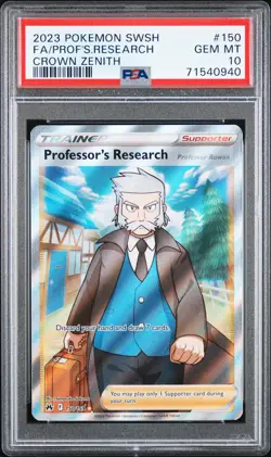 2023 POKEMON SWORD & SHIELD CROWN ZENITH FULL ART/PROFESSOR'S RESEARCH PSA 10 - Image 1