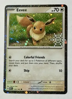 Pokemon TCG - Eevee 133/165 - 2023 Pokemon Holiday/Advent Calendar C Cosmo Holo - Image 4