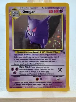 Pokemon Gengar Fossil Holo Rare 80 HP Stage 2 5/62 1999 English - Image 1