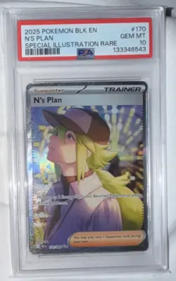 Pokemon N's Plan Special Illustration Rare Holo PSA 10 Sv: Black Bolt 170/086 - Image 1