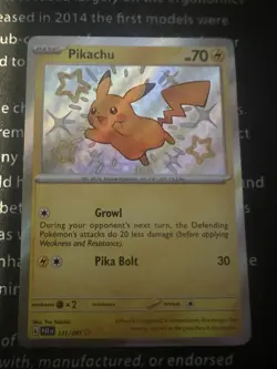 Pokemon Pikachu Baby Shiny 131/091 SV Paldean Fates PAF NM Condition - Image 1