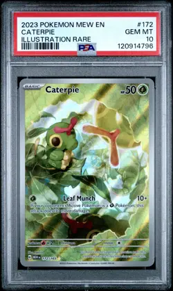 2023 POKEMON MEW EN-151 ILLUSTRATION RARE #172 CATERPIE PSA 10 - Image 1