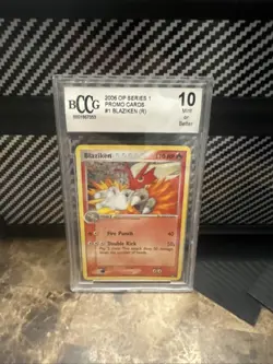 Pokemon TCG Blaziken POP Series RARE PROMO Holo #1/17 BCCG 10 - Image 1