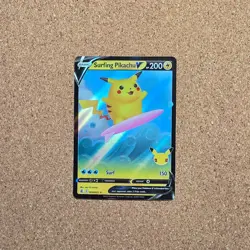 #11 Surfing Pikachu V 8/25 Celebrations Ultra Rare Pokemon TCG Holofoil *CZ - Image 1