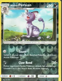 Alolan Persian Reverse Holo - 79/149- Sun & Moon Pokemon - Image 1