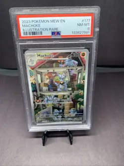Pokemon TCG Machoke 177/165 SV: 151 Illustration Rare Full Art Holo PSA 8 NM-MT - Image 1