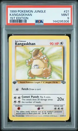 1999 POKEMON JUNGLE 1ST ED #21 KANGASKHAN PSA 9 - Image 1