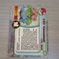 Venusaur #03 Regular 1999 Pokemon - Topps Series 1 - TV Animation Edition - Image 2