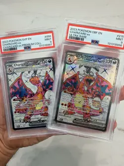 2023 Pokemon Charizard EX OBF #215/197 & SVP #056- “SEQUENTIAL” Mint 9 PSA - Image 1