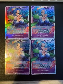 EB01-034 Ms. Wednesday One Piece TCG Memorial Collection SR Near Mint x4 Playset - Image 1