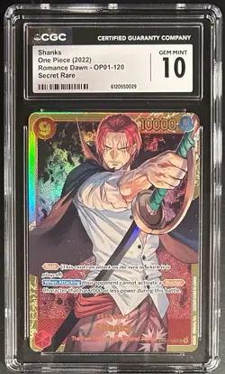 2022 One Piece OP01-120 Shanks Romance Dawn Foil CGC 10 Gem Mint - Image 1