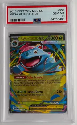 2025 POKEMON MEG EN-MEGA EVOLUTION #003 MEGA VENUSAUR EX PSA 10 - Image 1