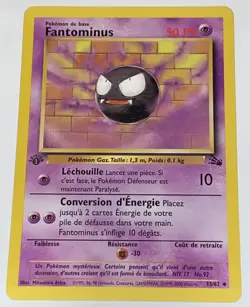 Gastly (Fantominus) 33/62 - French WOTC 1st Edition Fossil Pokemon NM - Image 1