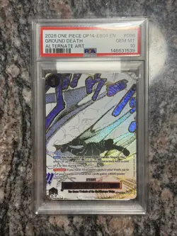 2026 ONE PIECE OP14-EB04-THE AZURE SEA'S SEVEN ALTERNATE ART GROUND DEATH PSA 10 - Image 1