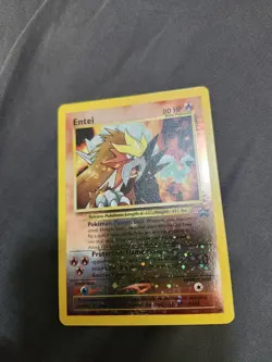 2001 Pokemon Entei Wotc Promo Reverse Holo Card 34/53 Basic English wth swirl - Image 1