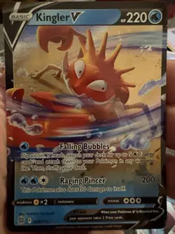 Pokemon V Card Lot - Omastar, Lumineon, Kingler, Foil, 2022, 3 Cards - Image 4