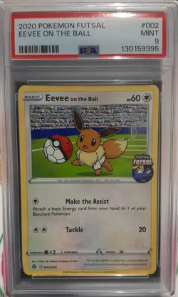 Eevee On the Ball 2020 Futsal UK Exclusive Promo Card PSA 9 Mint 002/005 - Image 1