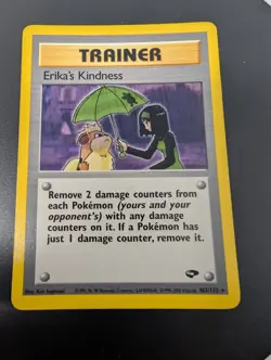 Pokemon Trainer Card Erika's Kindness 103/132 Gym Challenge Rare Holo💎NM💎 - Image 4