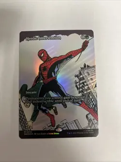 Heroic Intervention Borderless Foil Spiderman MTG - Image 1