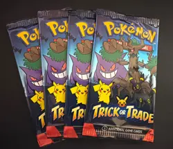 4 Pack Pokemon TCG Trick or Trade Booster Packs 2024 Halloween Card Lot Bundle - Image 1
