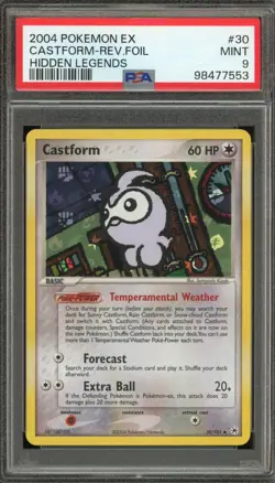 Pokemon Castform EX Hidden Legends Reverse Holo #30 PSA 9 Mint - Image 1
